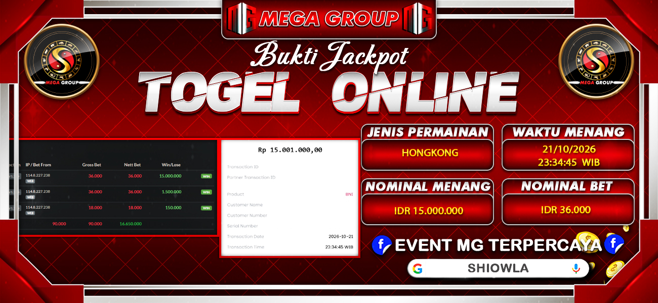 Bukti JP situs Shiowla hari Rabu, 21 Oktober 2026